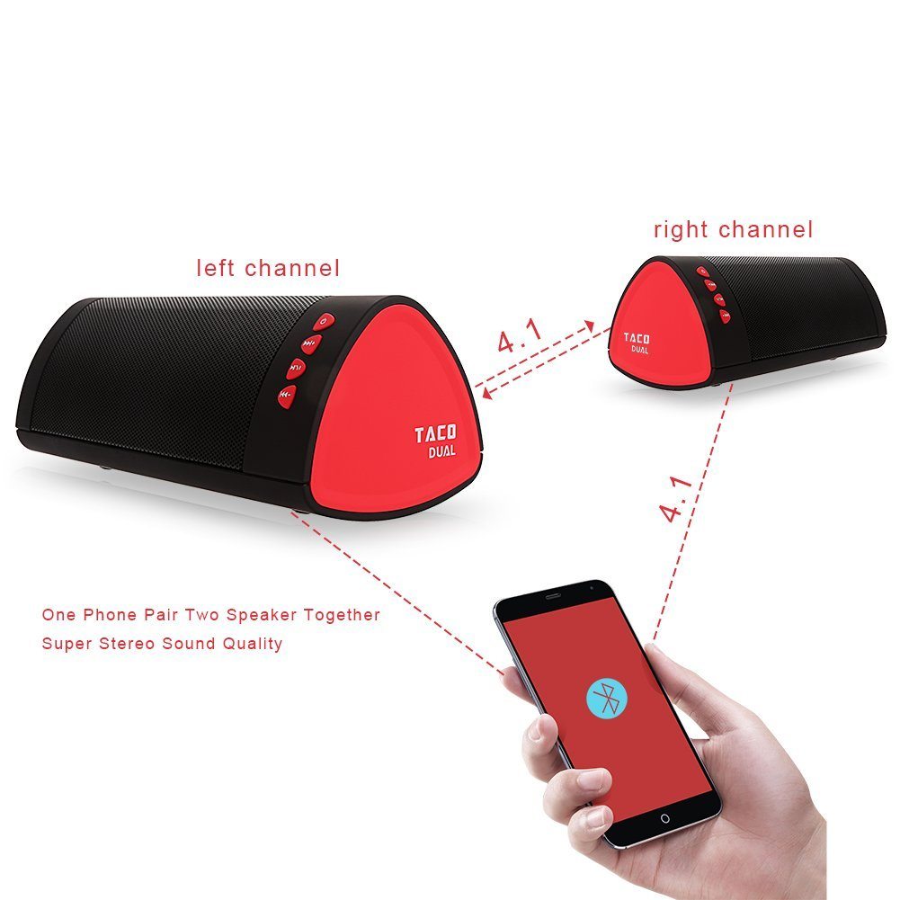 Review: Dual Wireless Speakers Portable Boombox Bluetooth 4.1 NFC Stereo Sound iDeaUSA® TACO