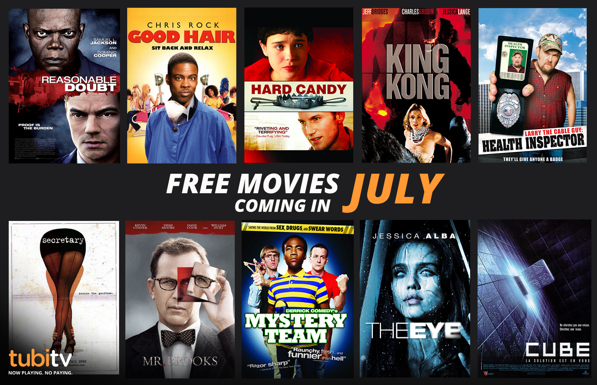 Here is Everything Coming For FREE to Tubi TV in July