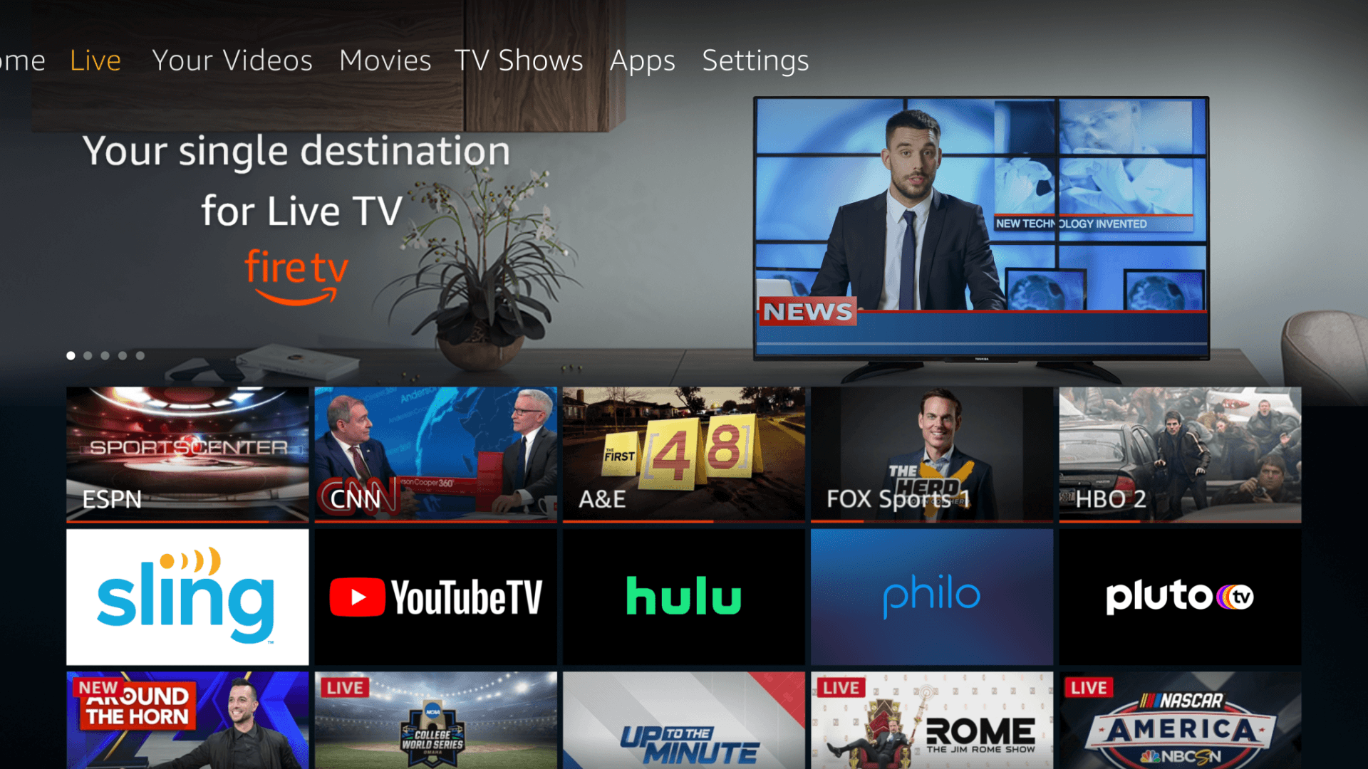 Amazon Integrates Hulu with Live, YouTube TV, and Sling TV Into Fire TV’s Live Experience