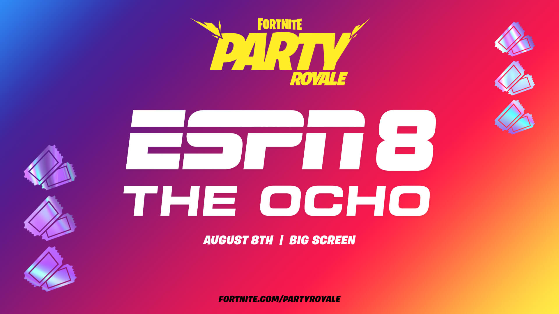 ESPN 8: The Ocho Will Stream on Fornite’s Party Royale This Weekend
