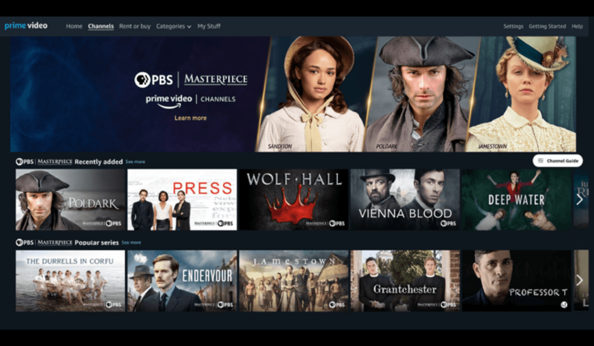PBS Distribution Launches ‘PBS MASTERPIECE’ Channel on Amazon Prime Video in Canada