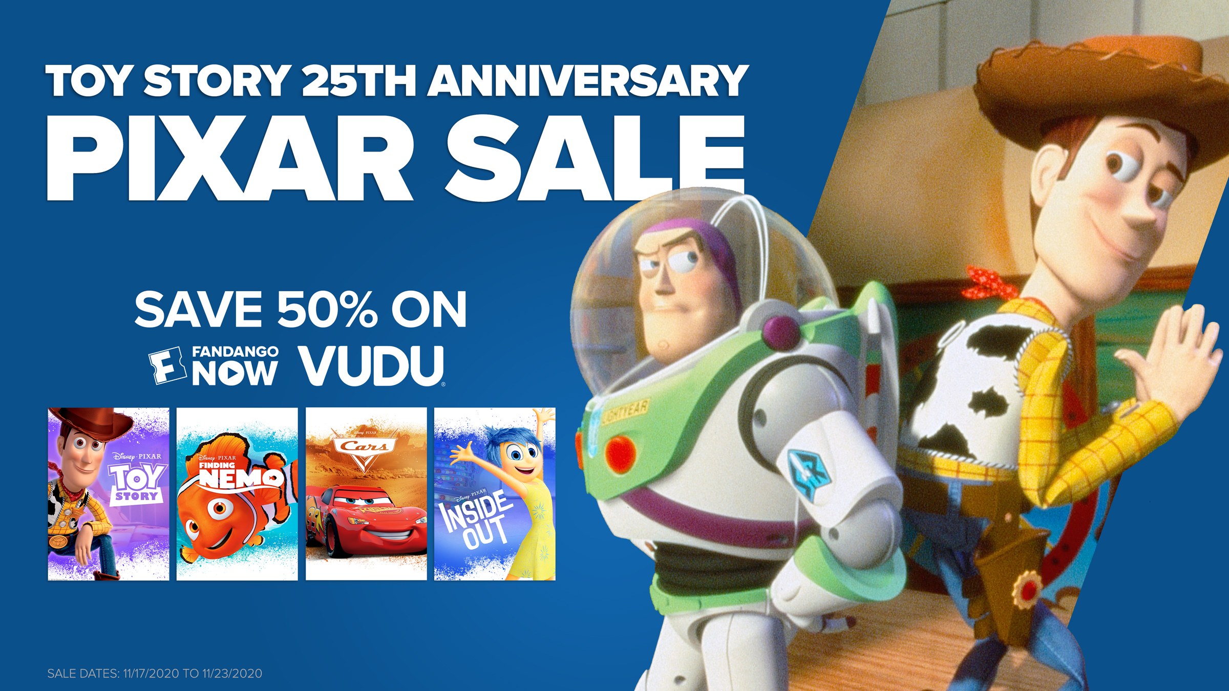 Get 50% Off Disney Pixar Films Through Vudu and FandangoNow