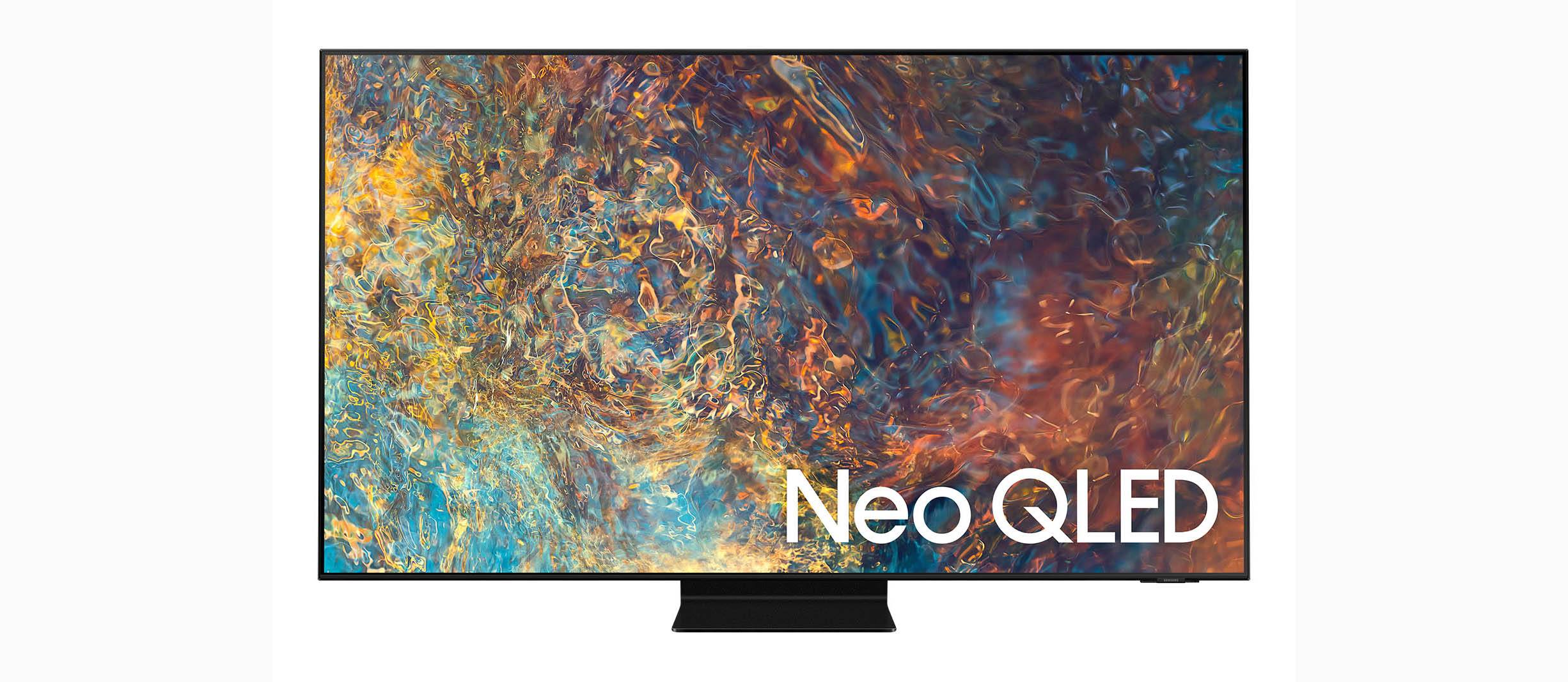 a face-on product photo of Samsung's Neo QLED TV for CES 2021