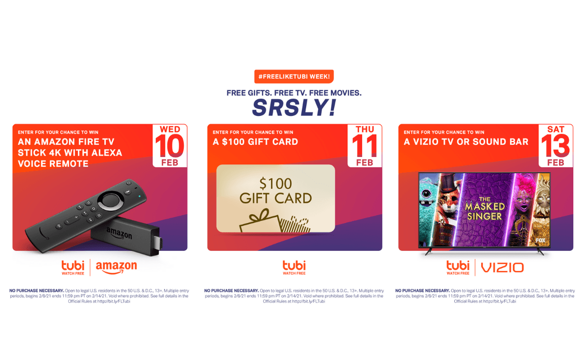 Enter to Win Tubi’s Daily Prizes, Including an Amazon Fire TV 4K with Alexa Voice Remote