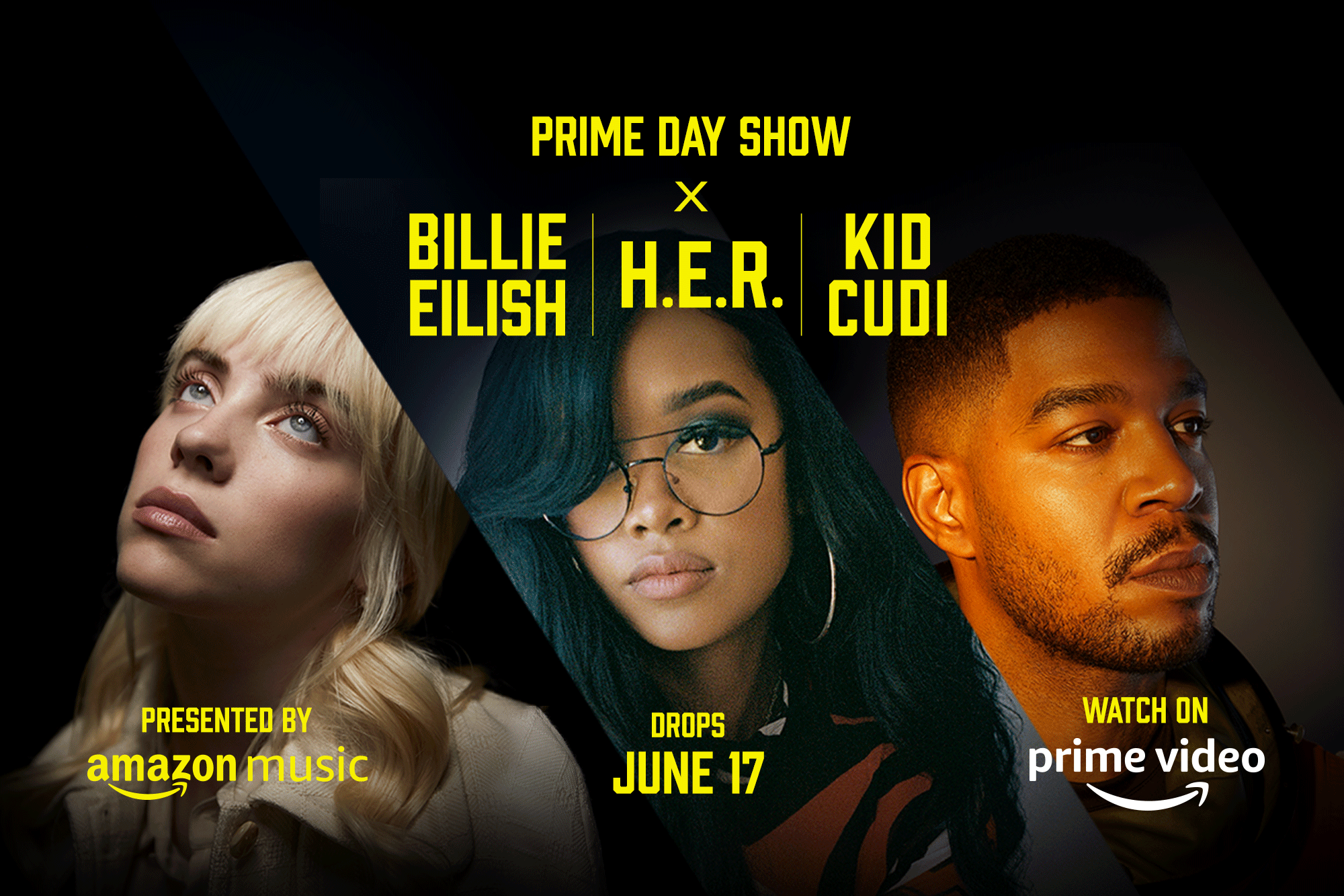 Amazon Will Kick Off Prime Day with Billie Eilish, H.E.R., & Kid Cudi Performances