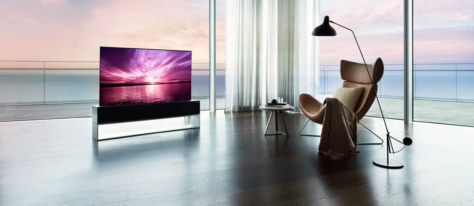 Cropped image of LG's OLED R TV