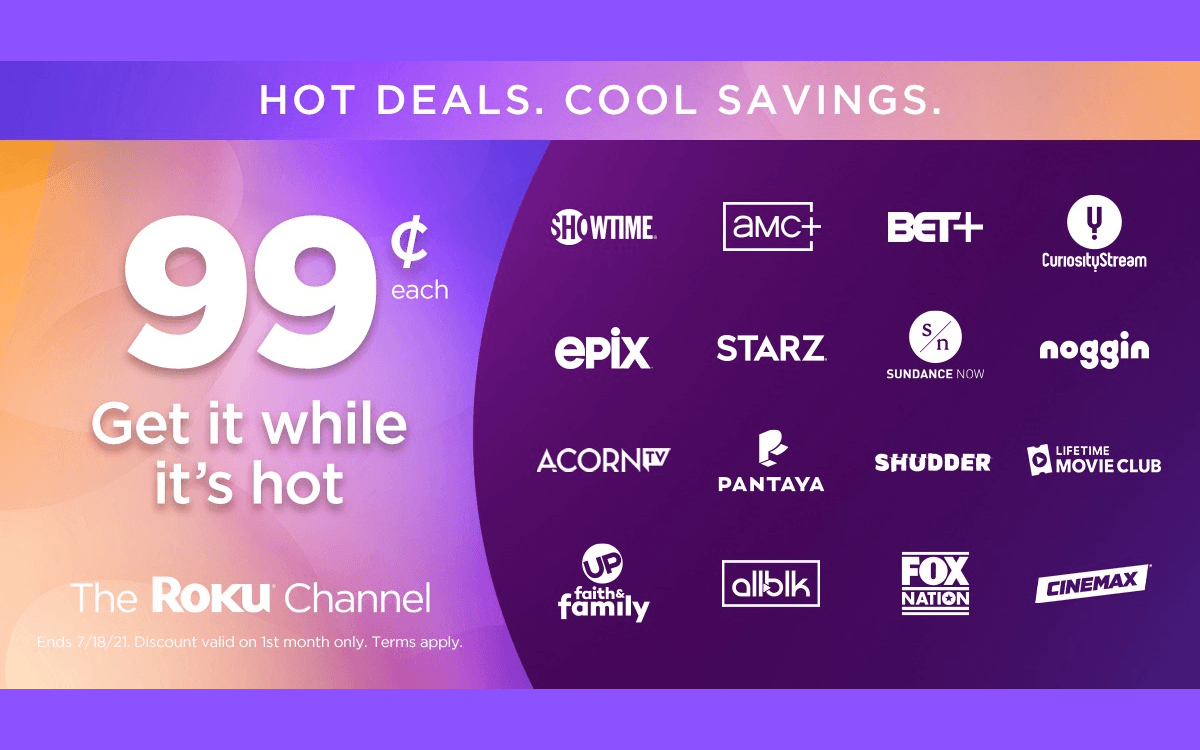 The Roku Channel is Offering Premium Channel Subscriptions for Just 99 Cents: Showtime, Starz, AMC+ & More