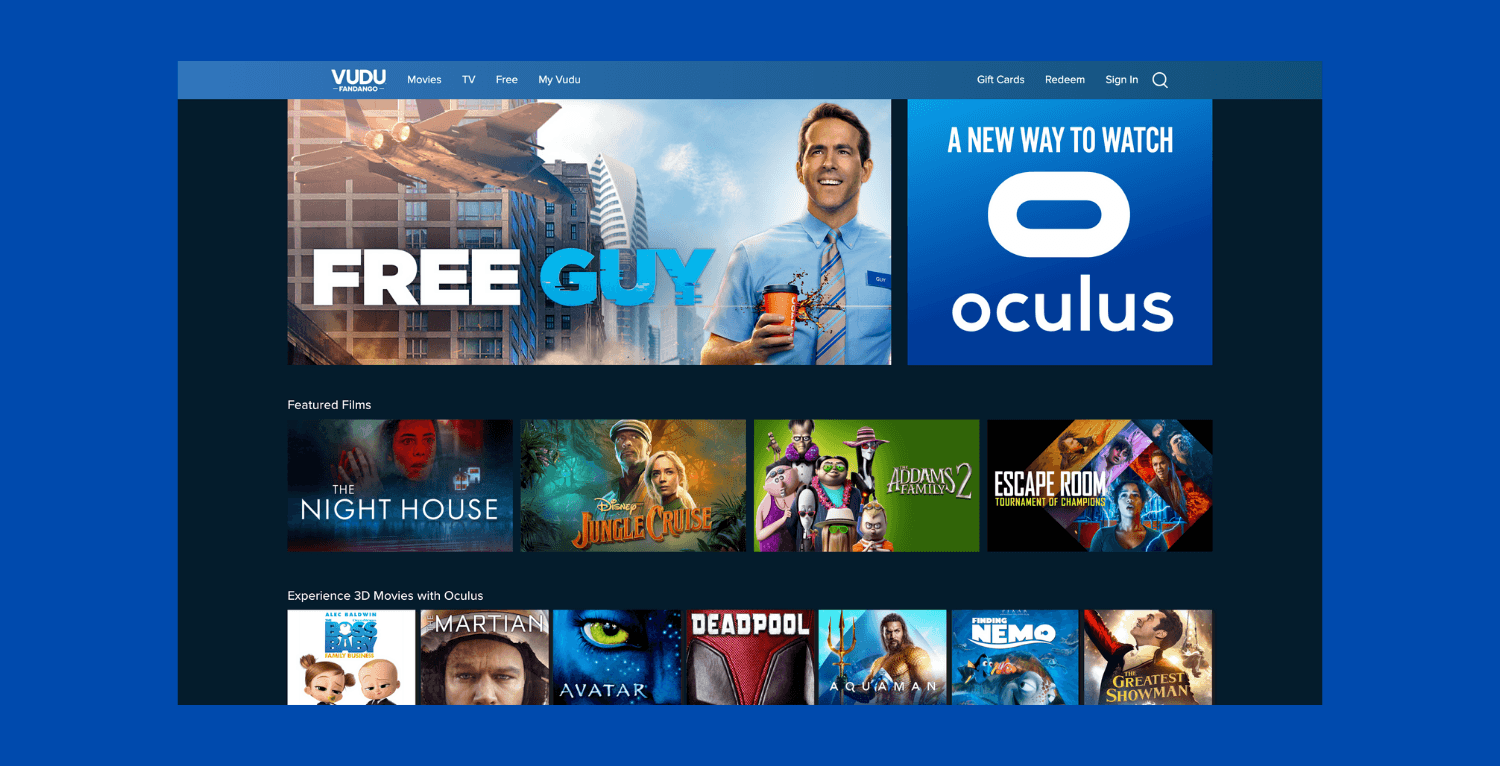 Vudu Launches on Oculus Allowing Viewers to Watch in VR