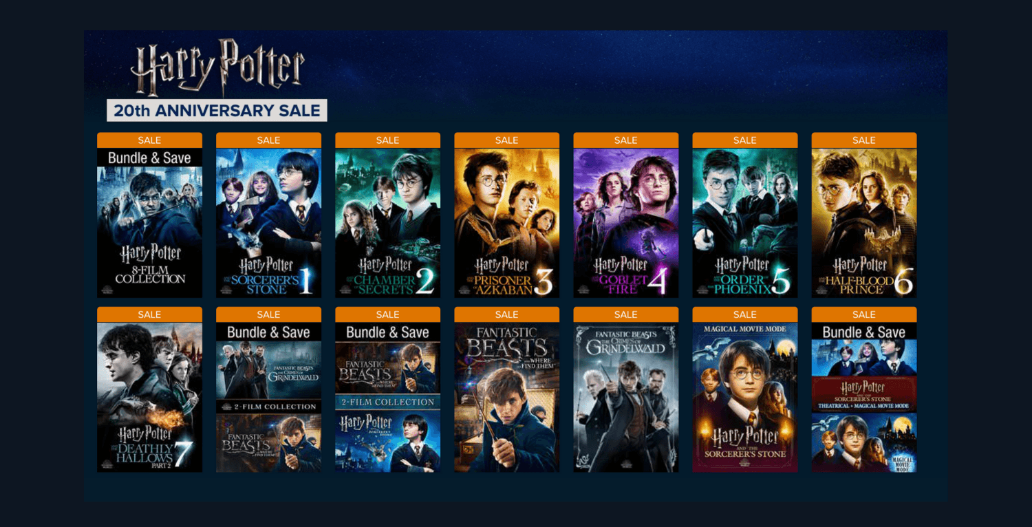 Vudu is Having a Sale on Harry Potter Movies for the Films’ 20th Anniversary