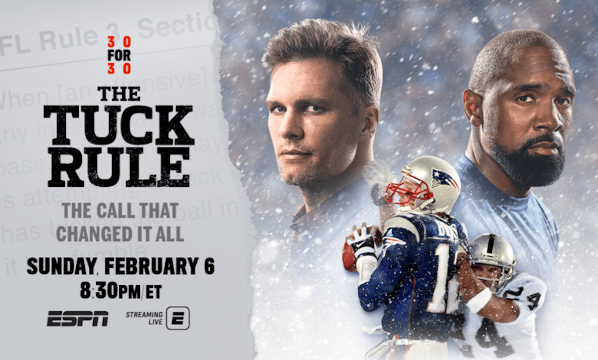 How to Watch “The Tuck Rule” 30 for 30 Featuring Tom Brady & Charles Woodson Without Cable on Sunday, February 6