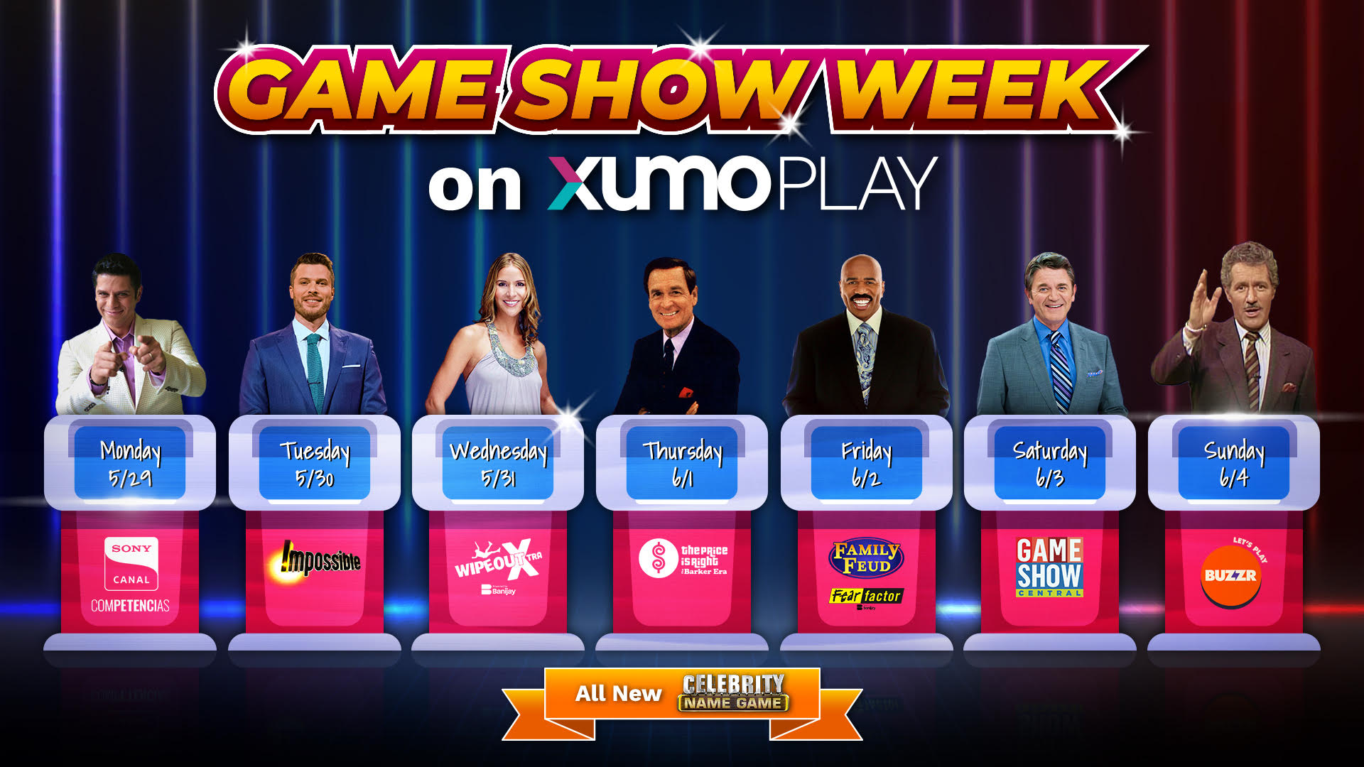The Free Streaming Service Xumo Play Announces Its 3rd Annual Game Show Week With 13 Channels Full of Game Shows