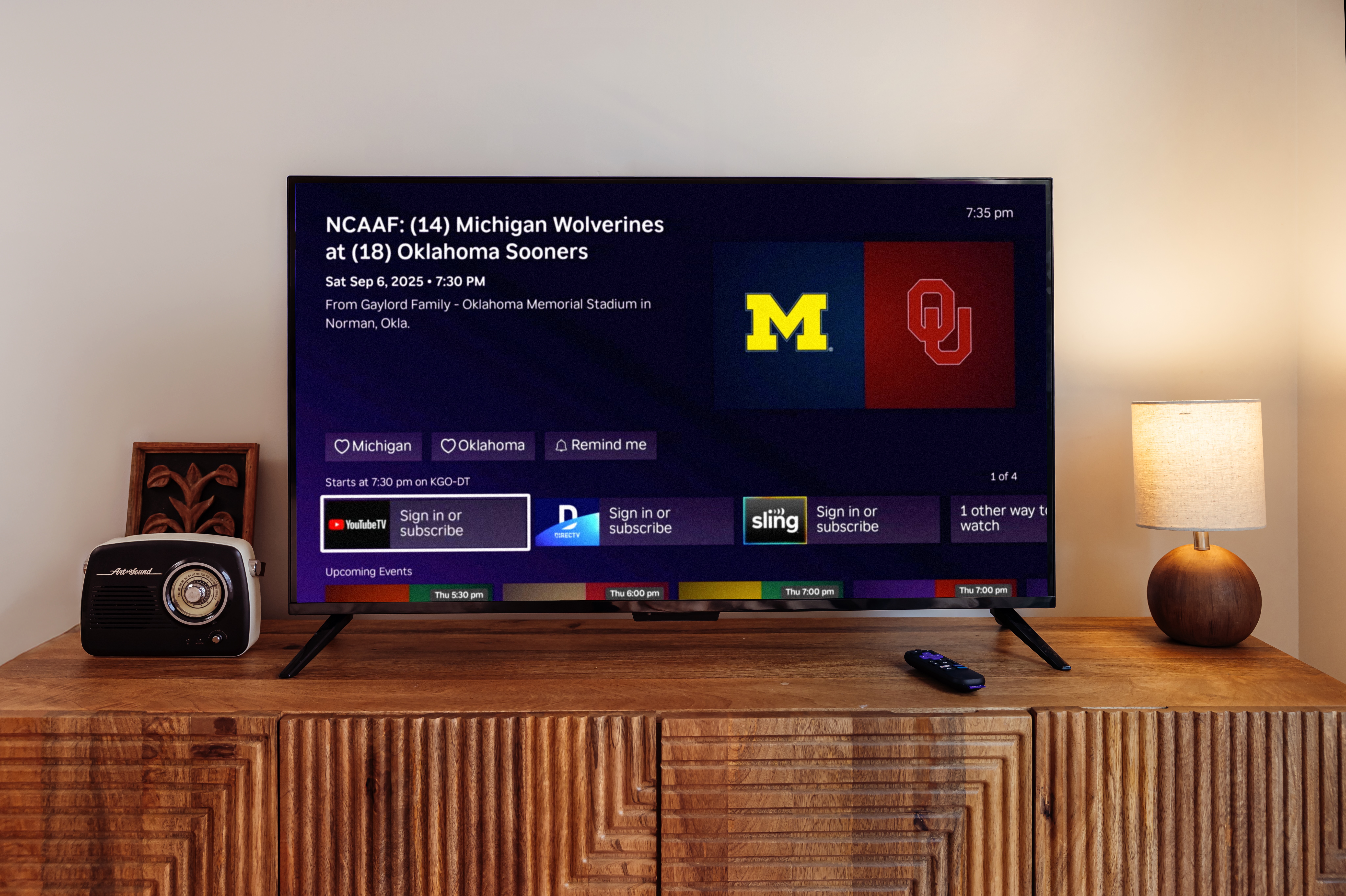 YouTube TV Subscribers Can Now Find and Watch Games Through Roku Sports